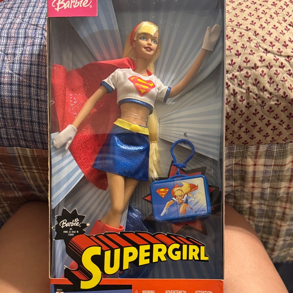 Barbie Supergirl Doll with Red and Blue Outfit